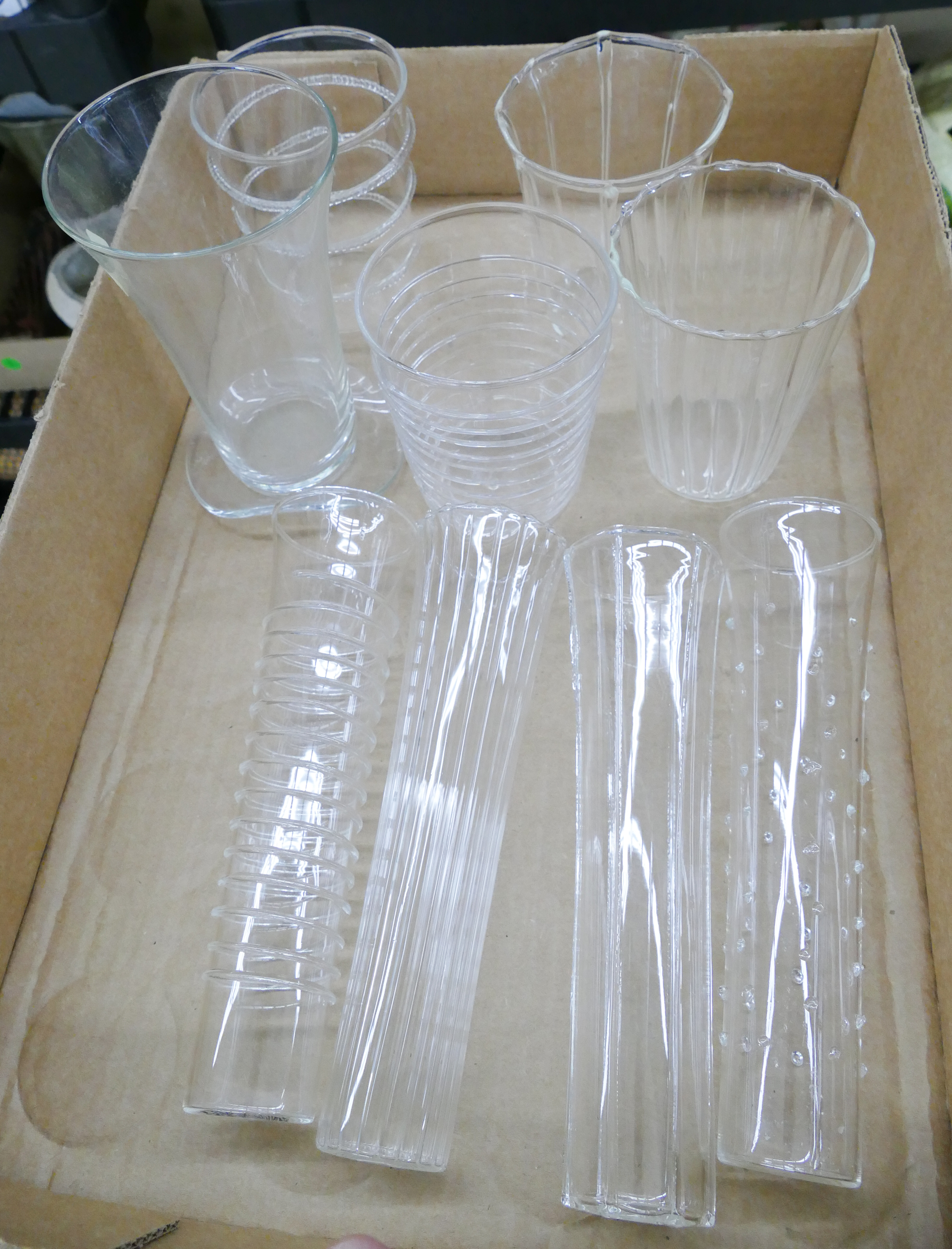 Appraisal: Box Hand Blown Glass Tumblers Beakers