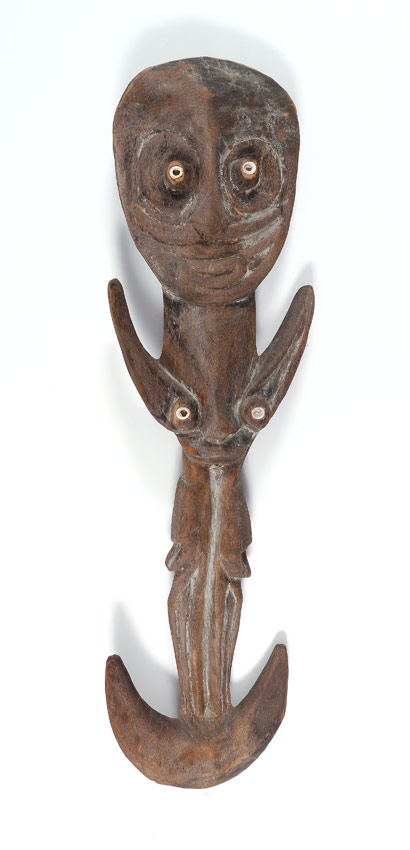 Appraisal: NEW GUINEA CARVED WOOD WALL HOOK STAND FROM THE SEPIK