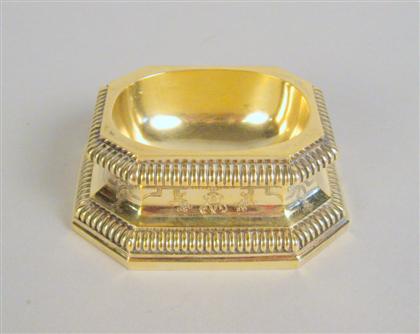 Appraisal: French silver gilt salt bointaburet paris With a deep bowl