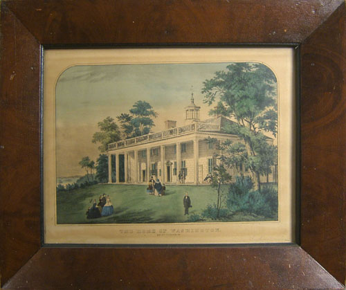 Appraisal: Chromolithograph The Home of Washington housed in a painted frame