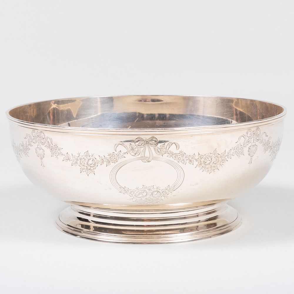 Appraisal: American Silver Centerbowl Marked 'Sterling' engraved with flower garland x