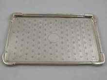 Appraisal: A rectangular silver tray with engine turned decoration Birmingham x