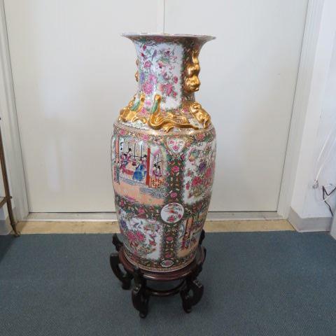 Appraisal: Chinese Porcelain Palace Vase famille rose style with figures florals