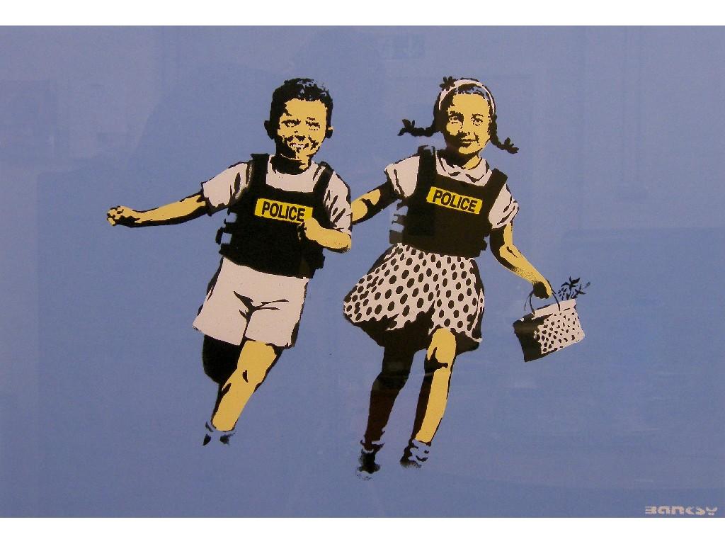 Appraisal: Banksy - 'Police Kids Jack Jill ' limited edition screen