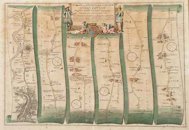 Appraisal: AN ANTIQUE HAND COLOURED MAP by John Ogilby of the