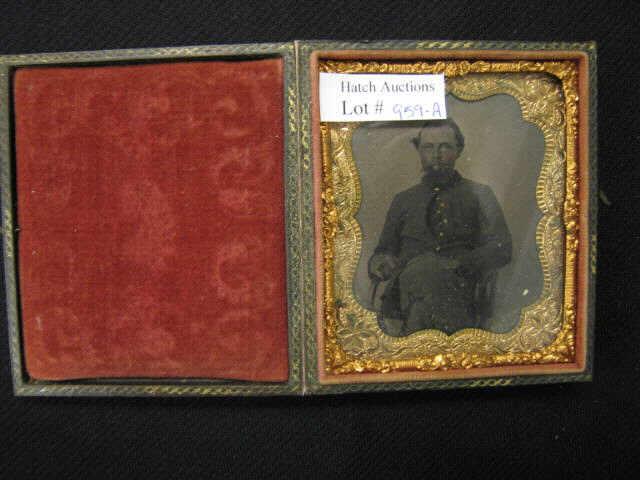 Appraisal: Daguerreotype Image of a Soldier Civil War era seated approx