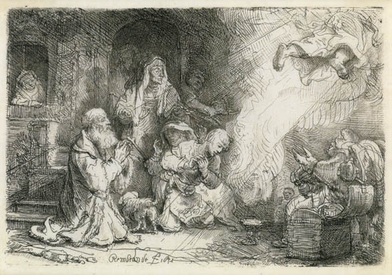 Appraisal: REMBRANDT VAN RIJN The Angel Departing from the Family of