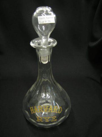 Appraisal: Cut Glass Decanter Harvard Rye