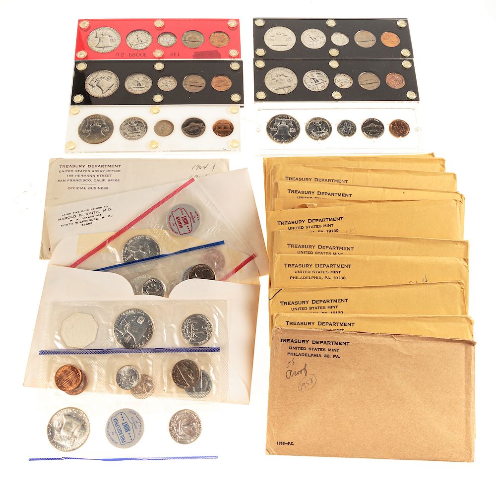 Appraisal: Collection of Silver Mint and Proof Sets In Mint Envelopes