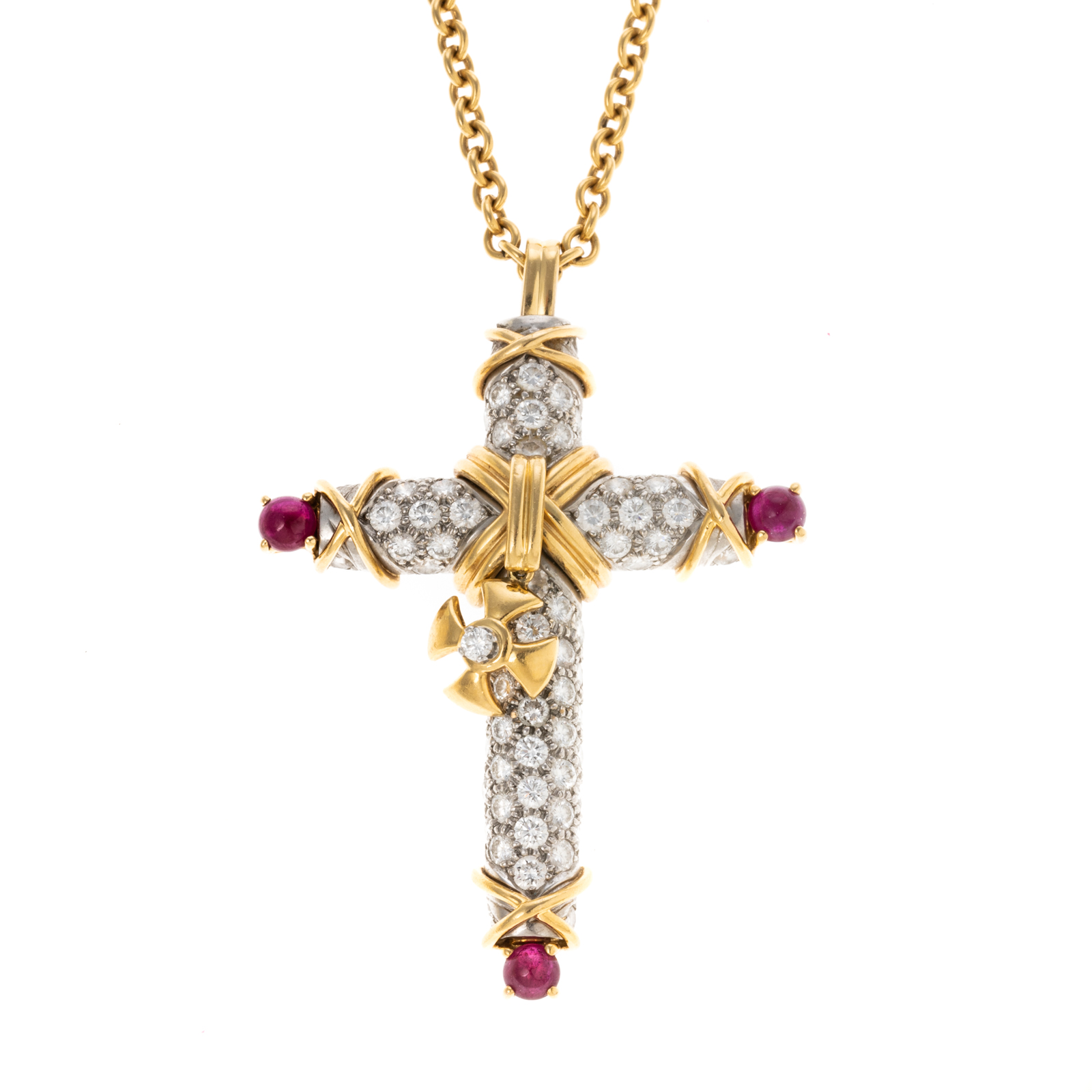 Appraisal: A TIFFANY CO DIAMOND CROSS BY SCHLUMBERGER K yellow gold