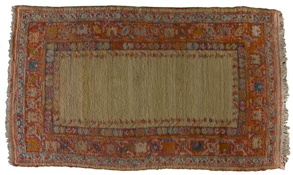 Appraisal: ANGORA OPEN FIELD OUSHAK RUG Turkish ca with pale green