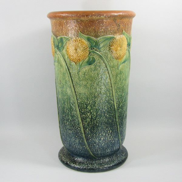 Appraisal: Roseville Sunflower - Umbrella Stand Roseville Sunflower - umbrella stand