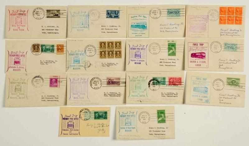 Appraisal: Unusual Highway Post Office Covers Cards covers and a postcard