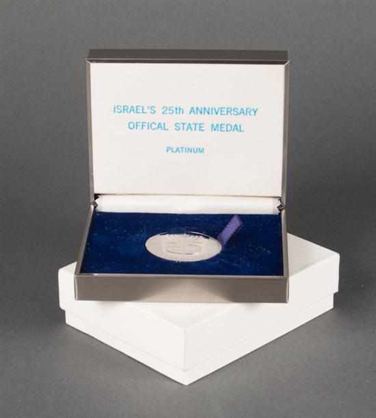 Appraisal: Israel th Anniversary of Independence platinum State Medal PR ozt