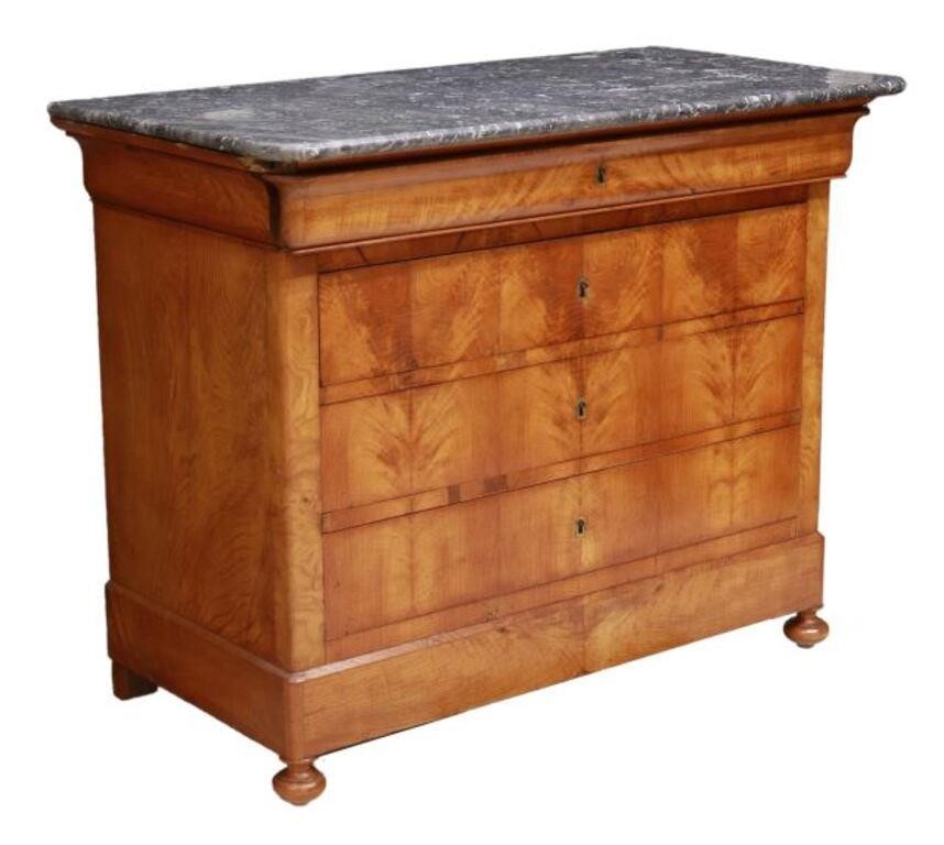 Appraisal: French Louis Philippe period marble-top commode mid th c ogee