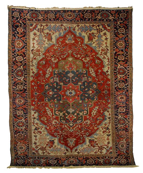 Appraisal: HERIZ CARPET Persia late th century feet inches x feet