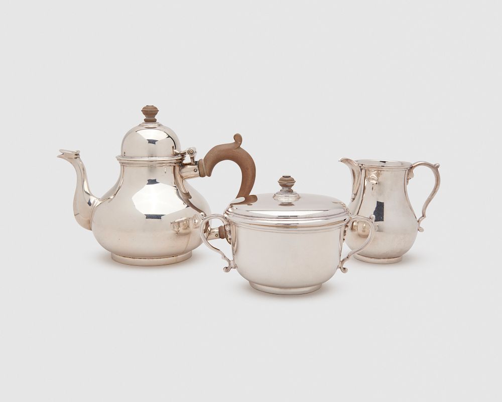 Appraisal: RICHARD COMYNS Silver Three Piece Tea Service London RICHARD COMYNS