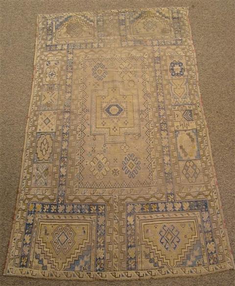 Appraisal: TURKISH OR NORTHWEST IRAN CAUCASIAN RUG AND ORANGE GROUND KILIM