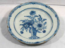 Appraisal: An early Delft blue and white plate cm diameter some