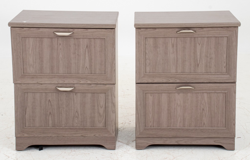 Appraisal: LATERAL GRAY FILING CABINETS PAIR Pair of lateral gray filing