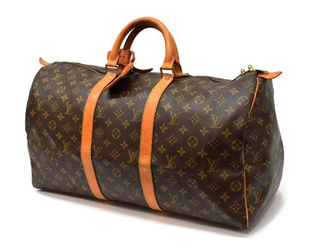 Appraisal: Louis Vuitton Keepall duffle bag in monogram coated canvas having