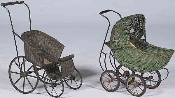 Appraisal: Child's Doll Carriages American two child's doll carriages including a