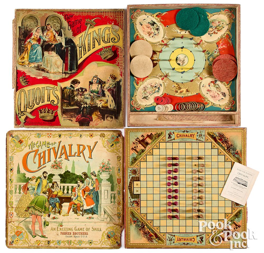 Appraisal: Two larger early board games Two larger early board games