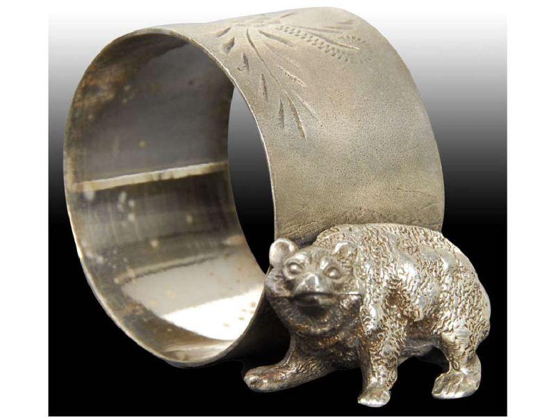 Appraisal: Small Bear Figural Napkin Ring Description No manufacturer's name or