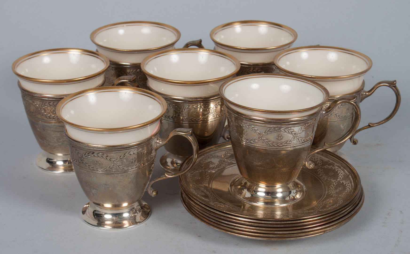 Appraisal: Tiffany Co sterling silver demitasse cups late th century sterling