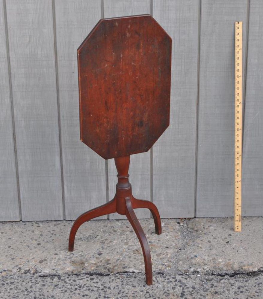 Appraisal: Federal Cherry Octagonal Top Candlestand with tip top and spider