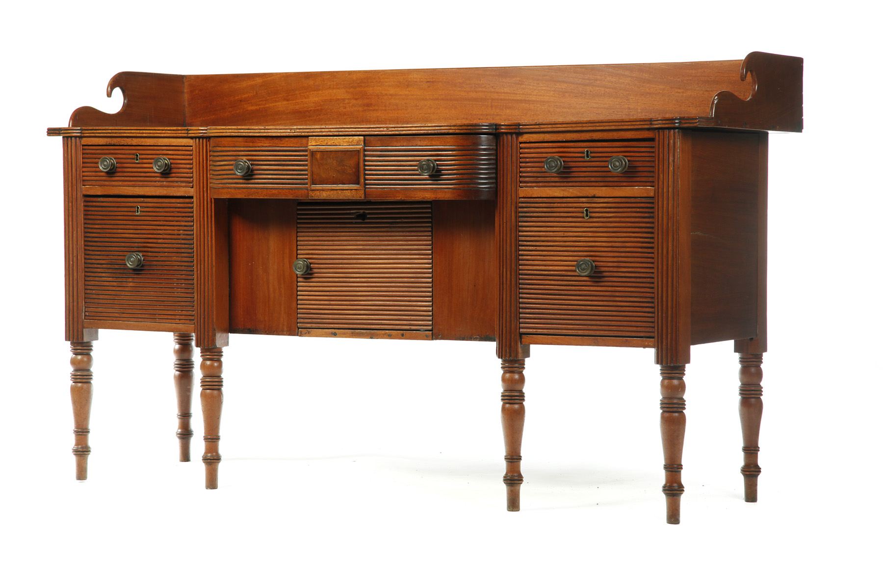 Appraisal: LATE SHERATON SIDEBOARD England st half- th century mahogany with