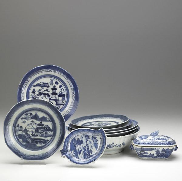 Appraisal: CHINESE EXPORT Grouping of ten Canton pieces includes two bowls