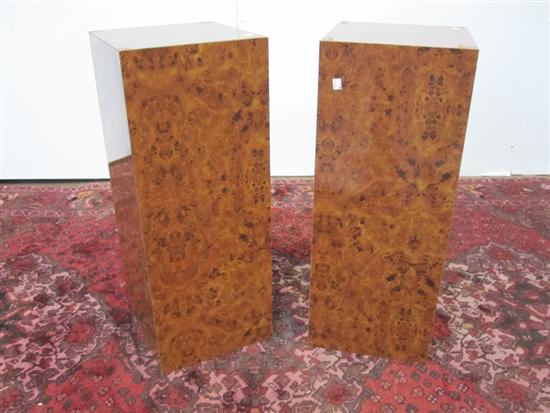 Appraisal: PAIR OF PEDESTALS A pair of th C modern square