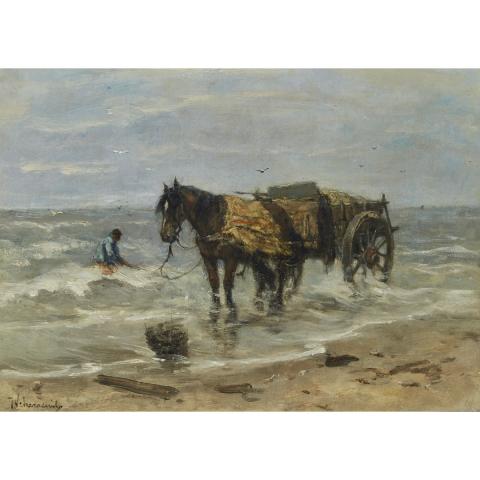 Appraisal: Johan Frederik Cornelis Scherrewitz - SHELL FISHER ON THE COAST