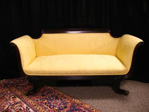 Appraisal: FEDERAL STYLE MAHOGANY SETTEE Late th early th century probably