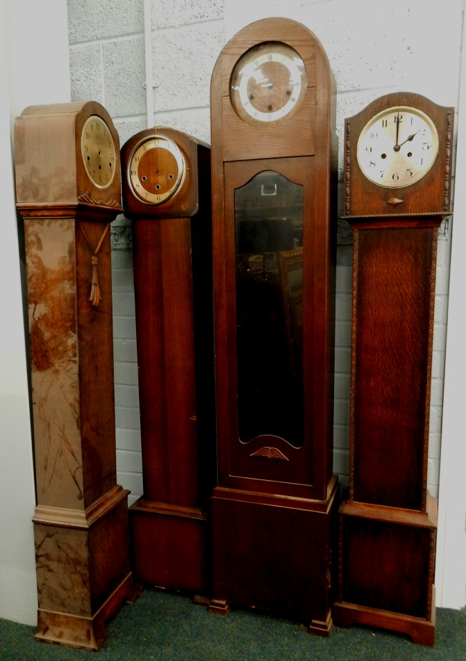 Appraisal: Four oak Grandmother clock cases some with dials etc AF