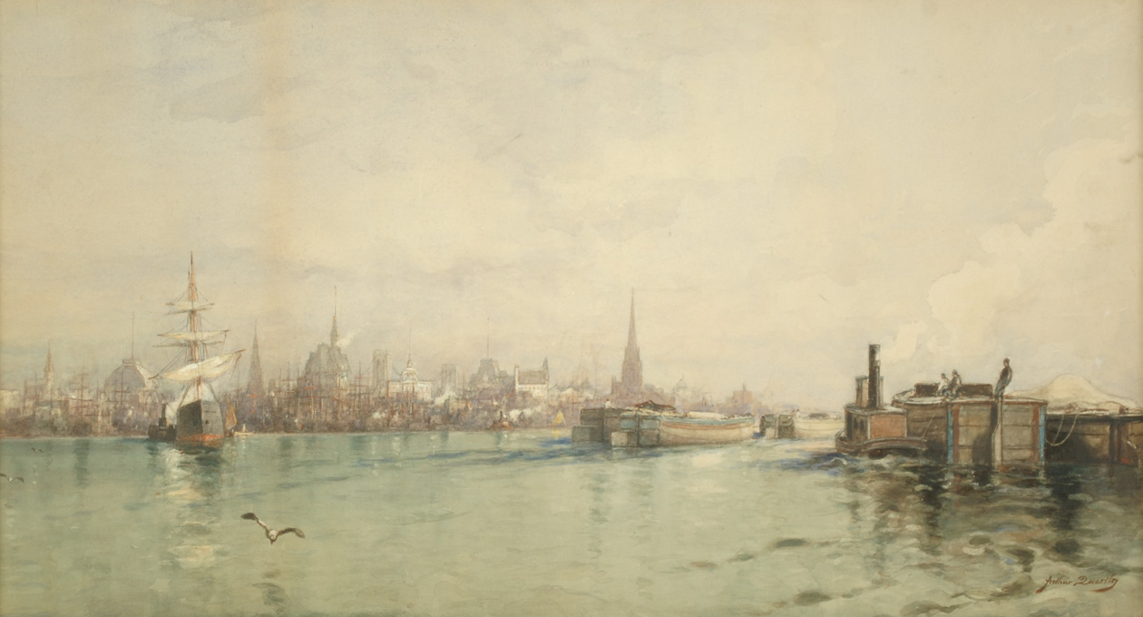 Appraisal: ARTHUR QUARTLEY WATERCOLOR ON PAPER - Hudson River scene with