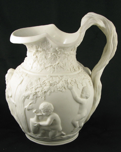 Appraisal: AN ENGLISH TH CENTURY COPELAND JASPERWARE PITCHER raised figures of