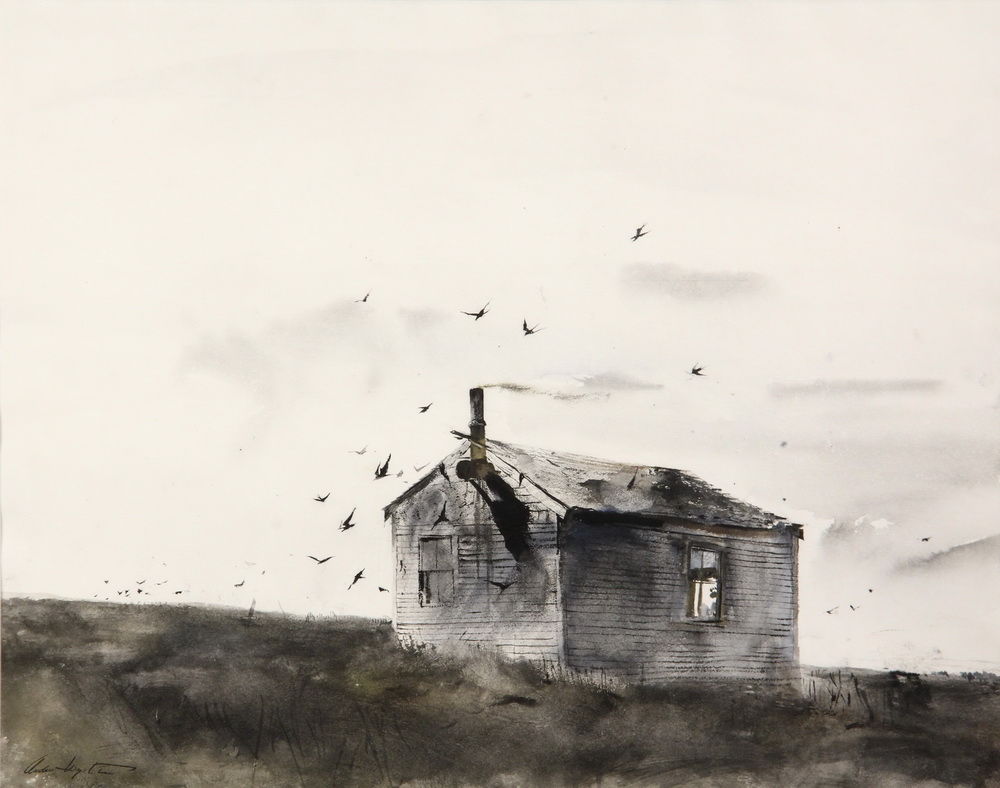 Appraisal: ANDREW NEWELL WYETH PA ME - - Bert's Cabin watercolor