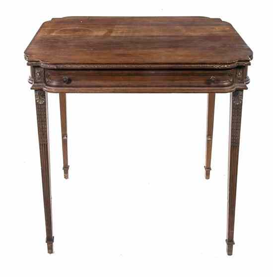 Appraisal: A Continental Mahogany Center Table having a rectangular top with