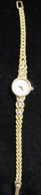 Appraisal: Lady's karat yellow gold and diamond wristwatch Jacques PiccardCircular case