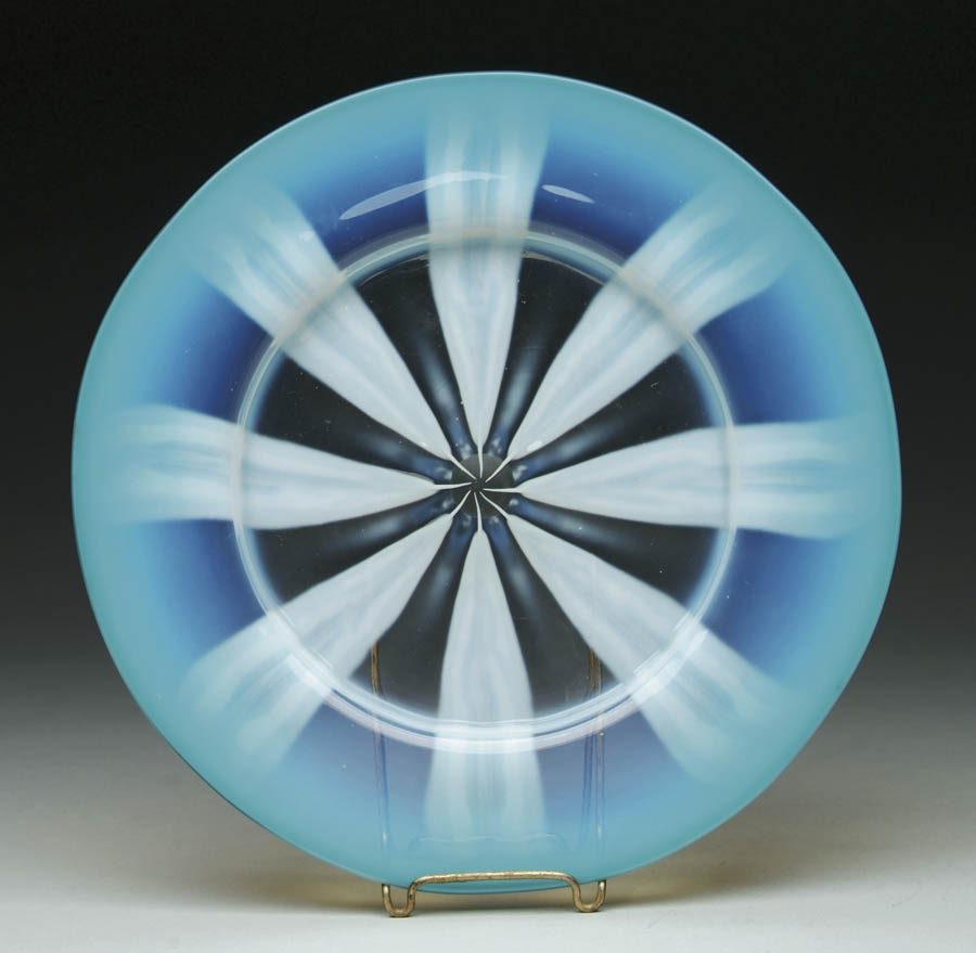 Appraisal: TIFFANY PASTEL PLATE Wonderful Tiffany pastel plate has outwardly radiating