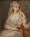 Appraisal: Berlin Porcelain Plaque of the Vestal Virgin Henry Bucker Dresden