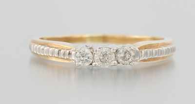 Appraisal: A Ladies' Three Diamond Ring k two tone ring set