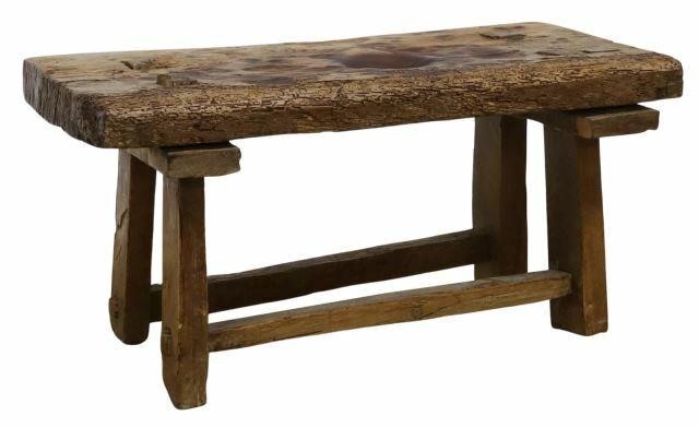 Appraisal: Rustic low work bench th c possibly a farrier's bench