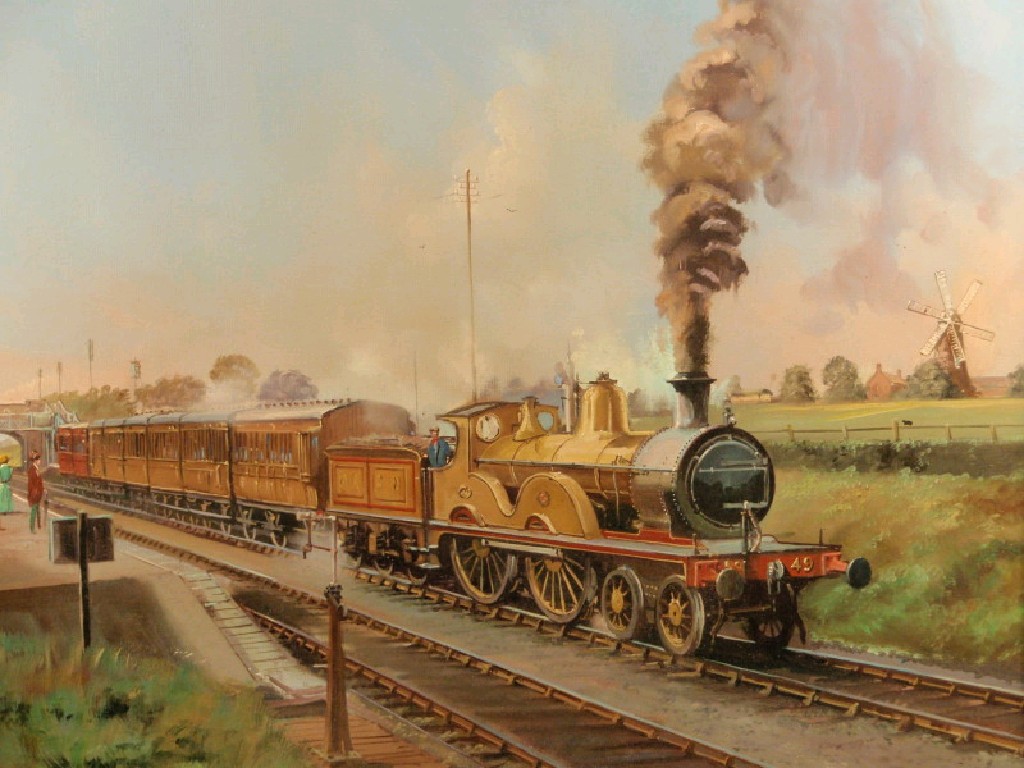 Appraisal: P Bradshaw Study of old steam engines and carriages at