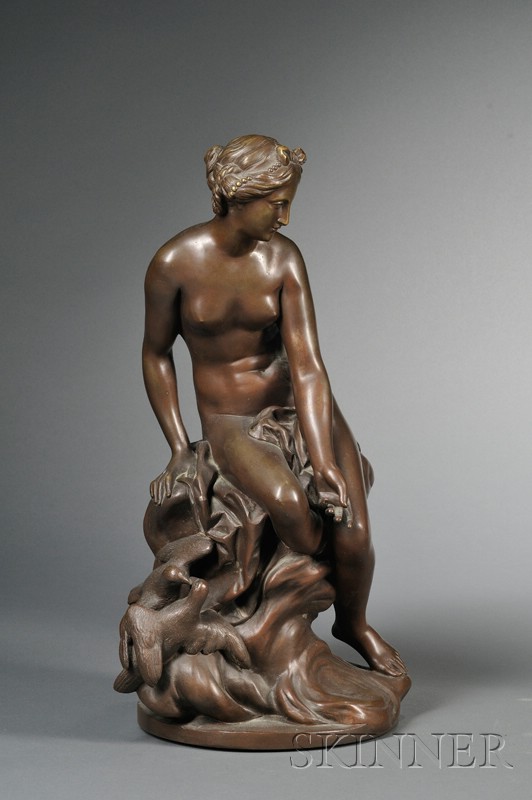 Appraisal: Jean-Baptiste Pigalle French - Bronze Figure of a Nude Female