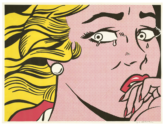 Appraisal: ROY LICHTENSTEIN Crying Girl Offset color lithograph x mm x