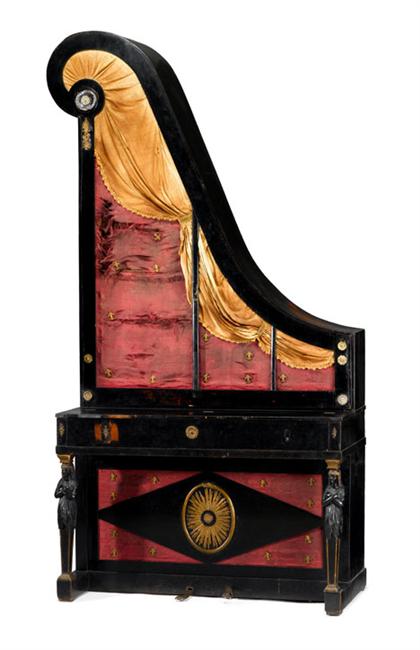 Appraisal: Viennese ebonized and parcel-gilt giraffe piano giraffenflugel martin seuffert circa