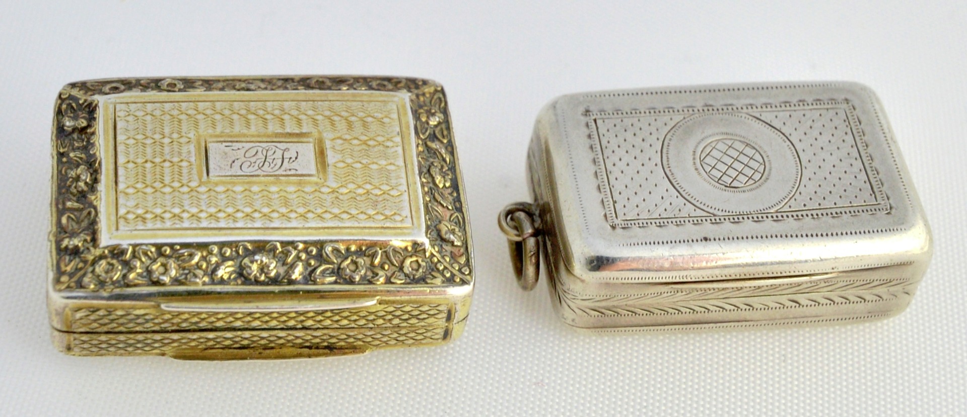 Appraisal: A silver gilt rectangular vinaigrette with a scroll and foliate